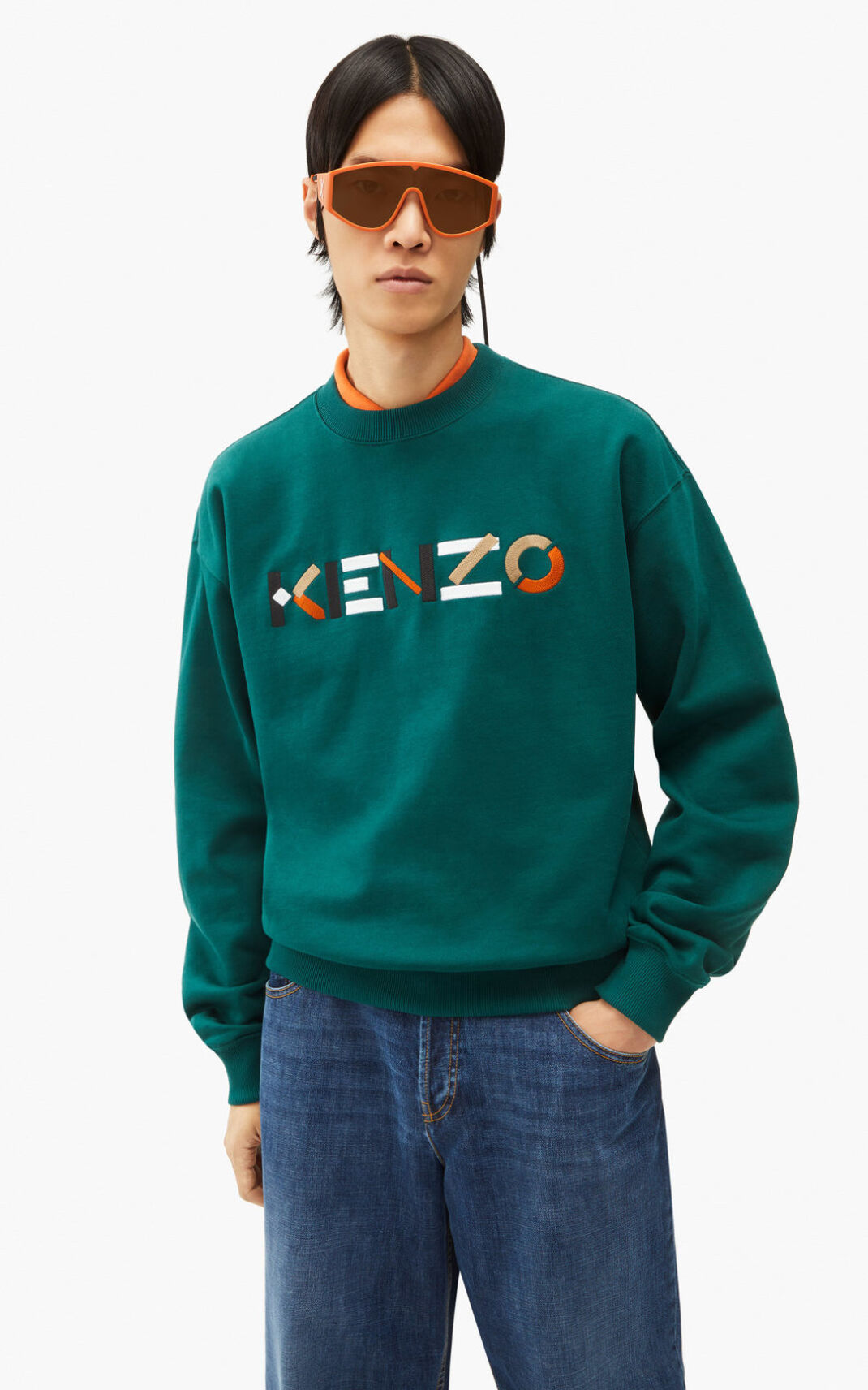 Kenzo Logo oversized multicoloured Sudadera Hombre Azules | 2036984-QK